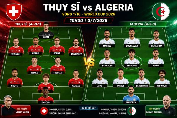 Thụy Sỹ vs Algeria