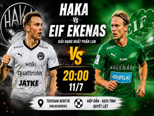 Số liệu trận đấu Haka gặp EIF Ekenas 20h ngày 11/7